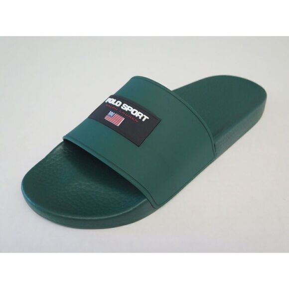 Polo Ralph Lauren Mens Sz 12 Polo Sport Green Pool Beach Slide Sandals - Picture 1 of 9